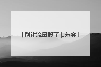 别让流量毁了韦东奕