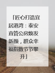 匠心打造宜居港湾：泰安直管公房焕发新颜，群众幸福指数节节攀升