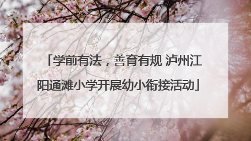 学前有法，善育有规 泸州江阳通滩小学开展幼小衔接活动