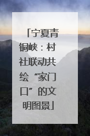 宁夏青铜峡：村社联动共绘“家门口”的文明图景