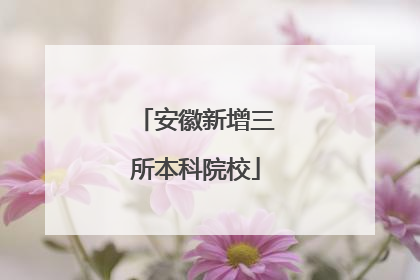 安徽新增三所本科院校