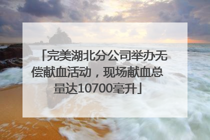 完美湖北分公司举办无偿献血活动，现场献血总量达10700毫升
