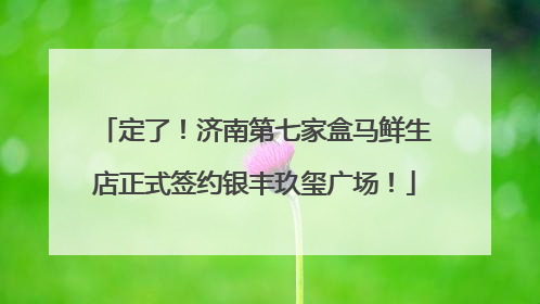 定了！济南第七家盒马鲜生店正式签约银丰玖玺广场！