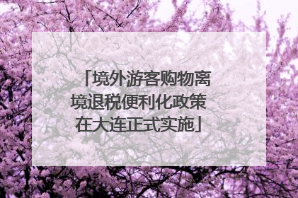 境外游客购物离境退税便利化政策在大连正式实施