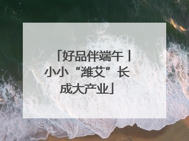 好品伴端午丨小小“潍艾”长成大产业