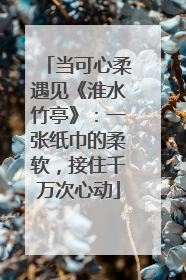 当可心柔遇见《淮水竹亭》：一张纸巾的柔软，接住千万次心动