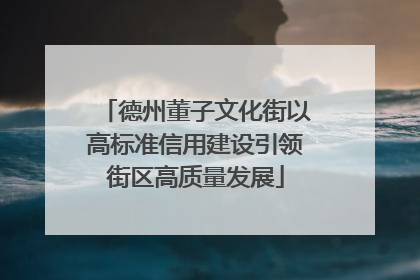 德州董子文化街以高标准信用建设引领街区高质量发展