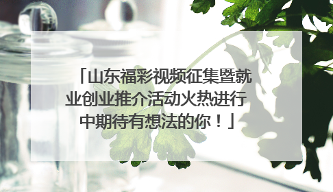 山东福彩视频征集暨就业创业推介活动火热进行中期待有想法的你！