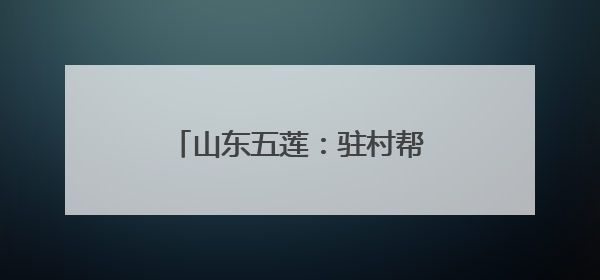 山东五莲：驻村帮扶助力乡村振兴