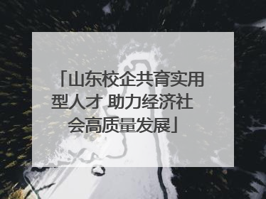 山东校企共育实用型人才 助力经济社会高质量发展