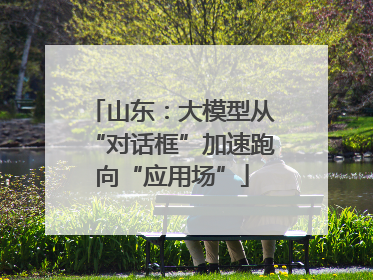 山东：大模型从“对话框”加速跑向“应用场”