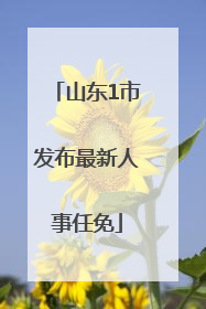山东1市发布最新人事任免