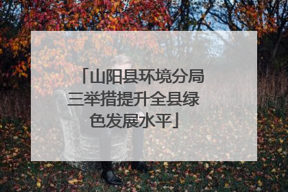 山阳县环境分局三举措提升全县绿色发展水平
