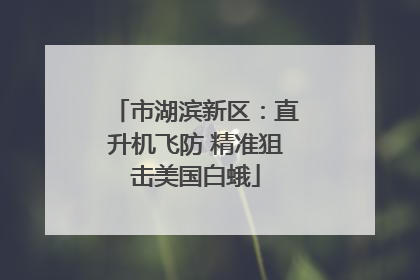 市湖滨新区：直升机飞防 精准狙击美国白蛾
