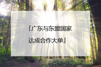 广东与东盟国家达成合作大单