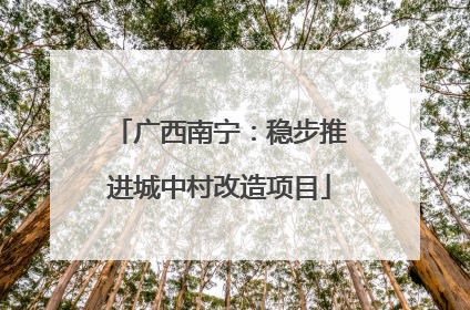 广西南宁：稳步推进城中村改造项目