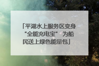 平湖水上服务区变身“全能充电宝” 为船民送上绿色能量包