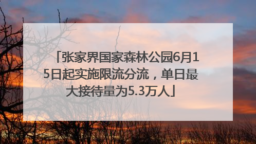 张家界国家森林公园6月15日起实施限流分流，单日最大接待量为5.3万人