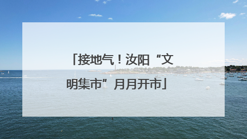 接地气！汝阳“文明集市”月月开市