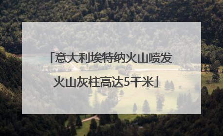 意大利埃特纳火山喷发 火山灰柱高达5千米