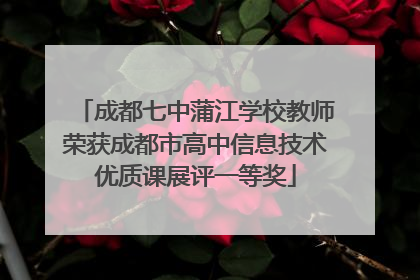 成都七中蒲江学校教师荣获成都市高中信息技术优质课展评一等奖