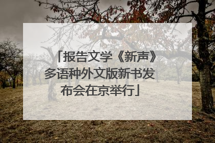 报告文学《新声》多语种外文版新书发布会在京举行