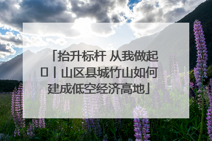 抬升标杆 从我做起⑭丨山区县城竹山如何建成低空经济高地