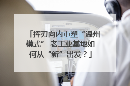 挥刃向内重塑“温州模式” 老工业基地如何从“新”出发？