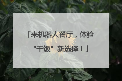 来机器人餐厅，体验“干饭”新选择！