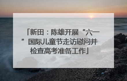 新田：陈雄开展“六一”国际儿童节走访慰问并检查高考准备工作
