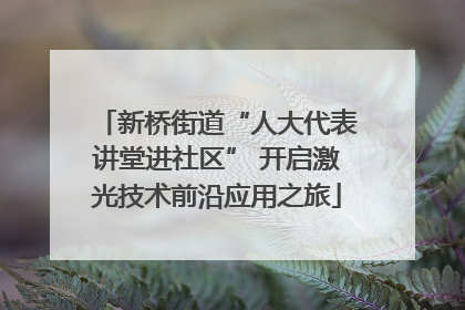 新桥街道“人大代表讲堂进社区” 开启激光技术前沿应用之旅