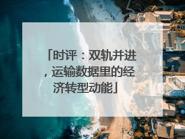 时评：双轨并进，运输数据里的经济转型动能