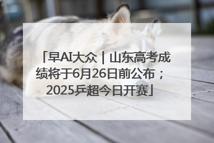 早AI大众｜山东高考成绩将于6月26日前公布；2025乒超今日开赛