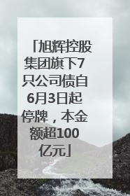 旭辉控股集团旗下7只公司债自6月3日起停牌，本金额超100亿元
