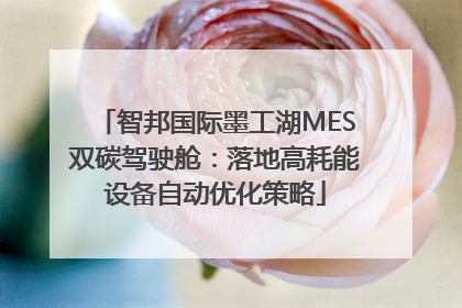 智邦国际墨工湖MES双碳驾驶舱：落地高耗能设备自动优化策略
