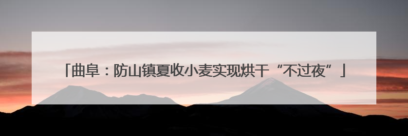 曲阜：防山镇夏收小麦实现烘干“不过夜”