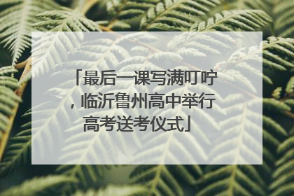 最后一课写满叮咛，临沂鲁州高中举行高考送考仪式