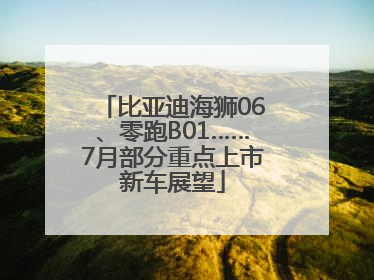 比亚迪海狮06、零跑B01……7月部分重点上市新车展望