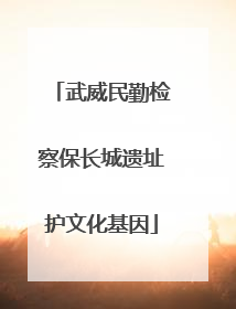 武威民勤检察保长城遗址护文化基因