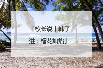 校长说丨韩子进：榴花如焰