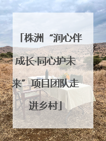 株洲“润心伴成长·同心护未来”项目团队走进乡村