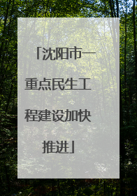 沈阳市一重点民生工程建设加快推进