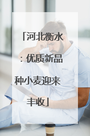 河北衡水：优质新品种小麦迎来丰收