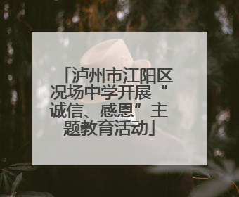 泸州市江阳区况场中学开展“诚信、感恩”主题教育活动