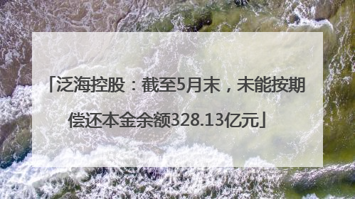 泛海控股：截至5月末，未能按期偿还本金余额328.13亿元