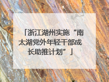 浙江湖州实施“南太湖党外年轻干部成长助推计划”