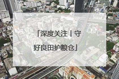 深度关注丨守好良田护粮仓