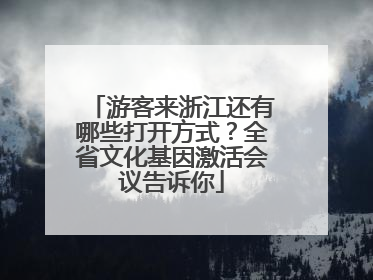 游客来浙江还有哪些打开方式？全省文化基因激活会议告诉你