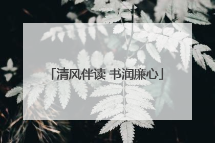 清风伴读 书润廉心