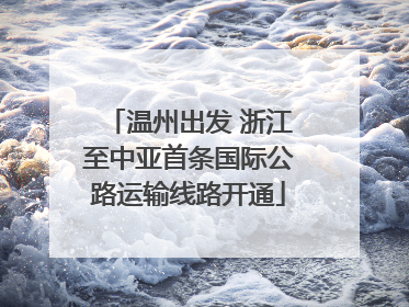 温州出发 浙江至中亚首条国际公路运输线路开通